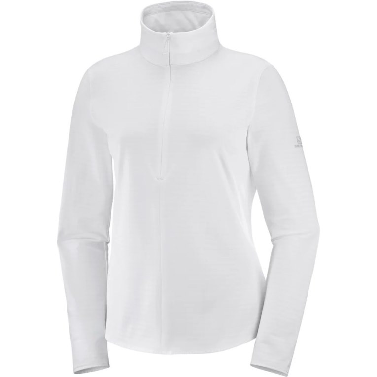 White Salomon Essential Lightwarm Half Zip Women's Jackets | PH 30892L